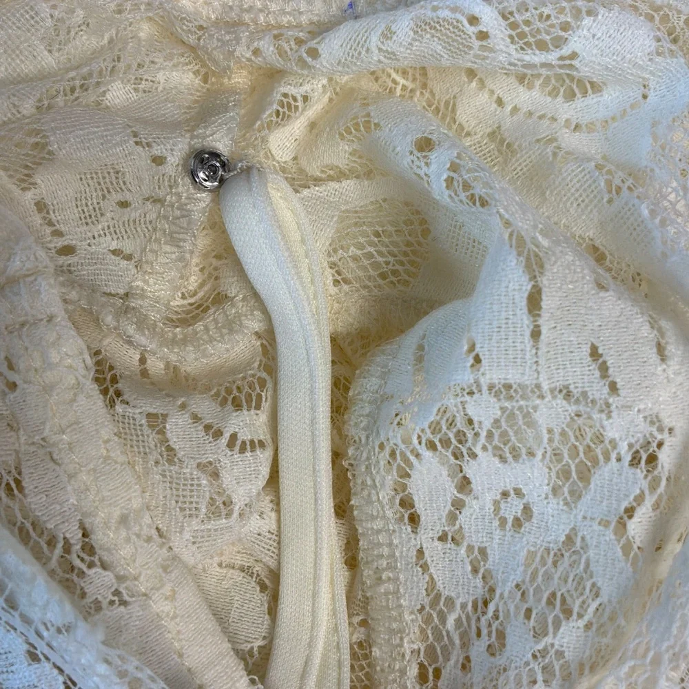 New Steve Madden Dress Paisley Floral Lace Maxi Dress in Natural Size Medium - Picture 12 of 17